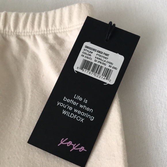 Wildfox Smooches Knox Fleece Joggers in Vanilla - Picture 6 of 8